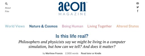 aeon is this life real